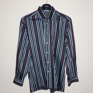 Very Fashionalbe Blue Stripped Zegna Dress Shirt